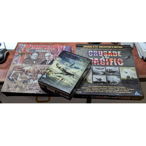 95 - Trio of WWII DVDs being World War II special edition 8 DVD box set, Crusade in the Pacific 8 DVD spe... 