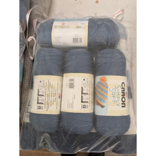 91 - Bag of 12 x new Caron Simply Soft 6.oz/170 gm balls of wool - 3 colours x 4 of each