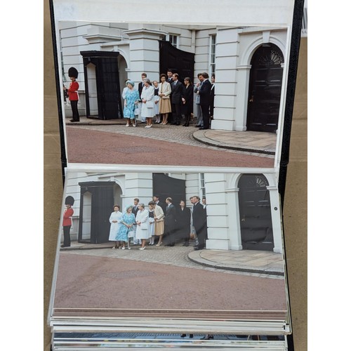 36 - Small photograph album full of developed photographs of The Queen Mother at various visits, from Aug... 