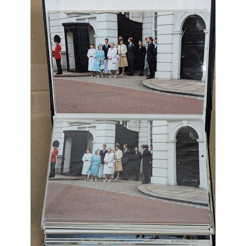 36 - Small photograph album full of developed photographs of The Queen Mother at various visits, from Aug... 