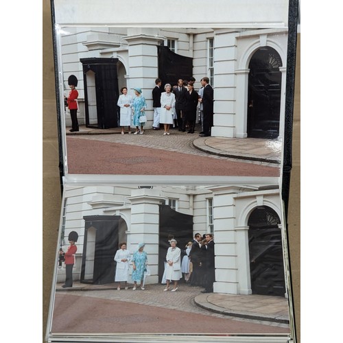 36 - Small photograph album full of developed photographs of The Queen Mother at various visits, from Aug... 