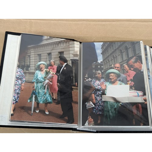 36 - Small photograph album full of developed photographs of The Queen Mother at various visits, from Aug... 