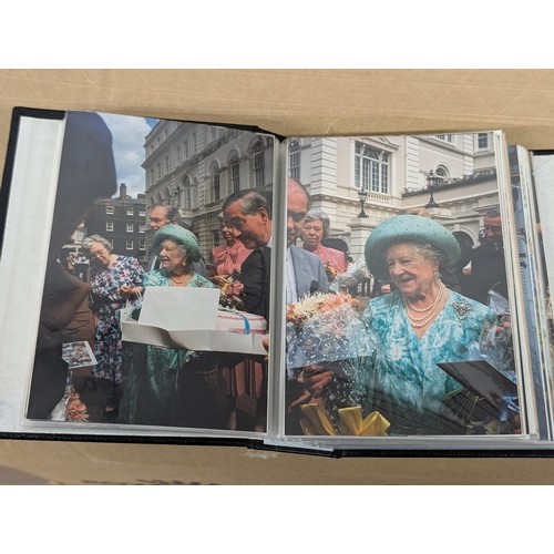 36 - Small photograph album full of developed photographs of The Queen Mother at various visits, from Aug... 