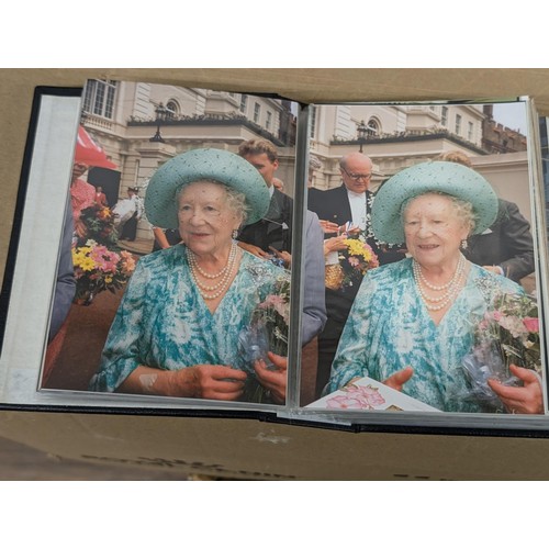 36 - Small photograph album full of developed photographs of The Queen Mother at various visits, from Aug... 