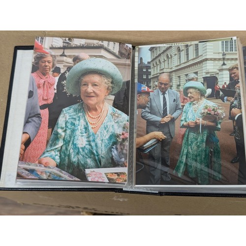 36 - Small photograph album full of developed photographs of The Queen Mother at various visits, from Aug... 