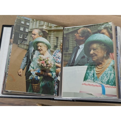 36 - Small photograph album full of developed photographs of The Queen Mother at various visits, from Aug... 