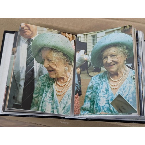 36 - Small photograph album full of developed photographs of The Queen Mother at various visits, from Aug... 