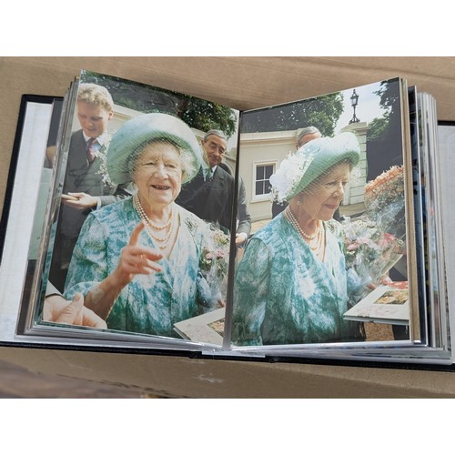 36 - Small photograph album full of developed photographs of The Queen Mother at various visits, from Aug... 