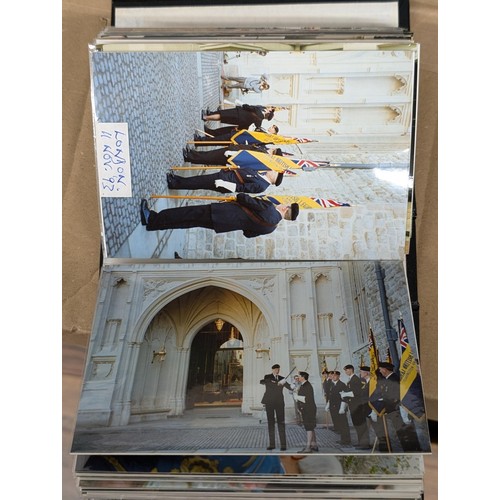 36 - Small photograph album full of developed photographs of The Queen Mother at various visits, from Aug... 