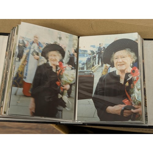 36 - Small photograph album full of developed photographs of The Queen Mother at various visits, from Aug... 