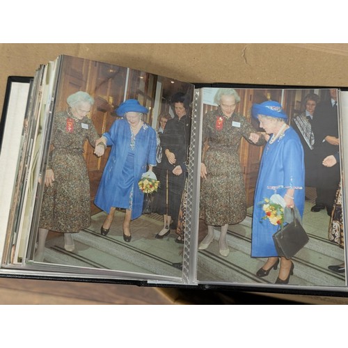 36 - Small photograph album full of developed photographs of The Queen Mother at various visits, from Aug... 