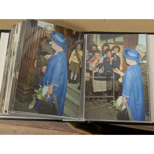 36 - Small photograph album full of developed photographs of The Queen Mother at various visits, from Aug... 