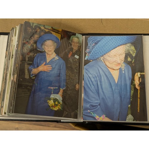 36 - Small photograph album full of developed photographs of The Queen Mother at various visits, from Aug... 