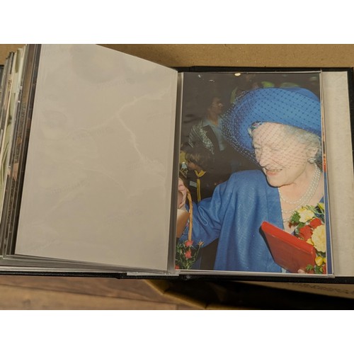 36 - Small photograph album full of developed photographs of The Queen Mother at various visits, from Aug... 