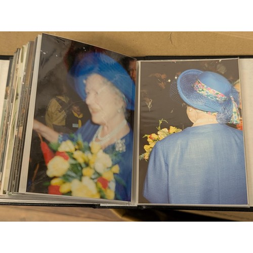 36 - Small photograph album full of developed photographs of The Queen Mother at various visits, from Aug... 