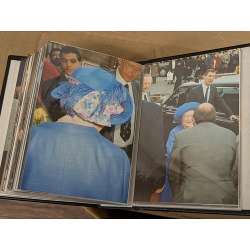 36 - Small photograph album full of developed photographs of The Queen Mother at various visits, from Aug... 