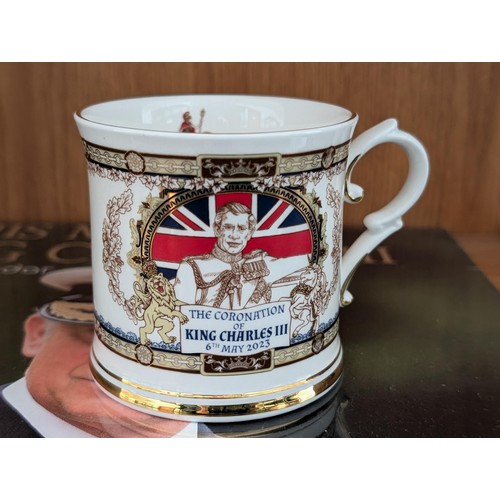 74 - King Charles III coronation limited edition mug by Goviers and unopened King Charles III official 20... 