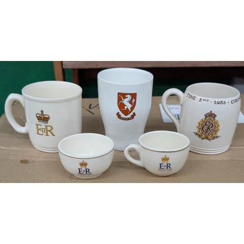 137 - Queen Elizabeth II coronation bundle of assorted mugs, cup and beaker