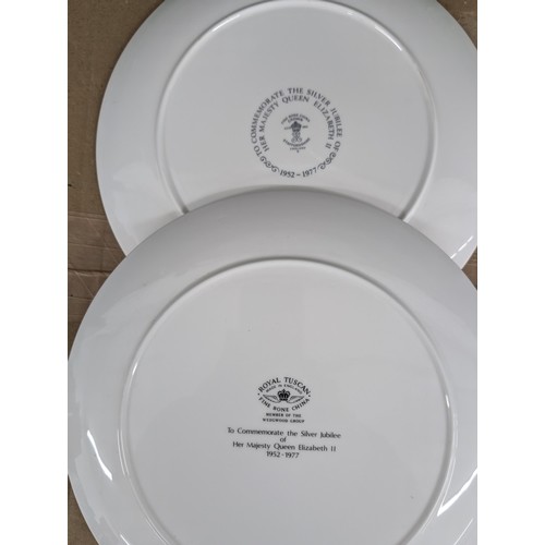 155 - 5 x assorted size commemorative plates by J&A, Crown Windsor, Crown Staffordshire, Royal Worcester a... 