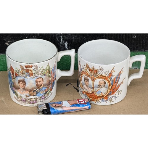 174 - 1 x 1902 (chip on base) and 1 x 1911 coronation mugs