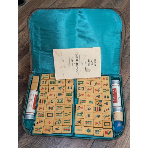 14 - Vintage Mahjong set in zip case