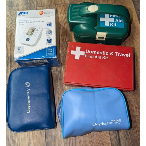 36 - Bundle of assorted first aid kits and blood pressure monitors etc