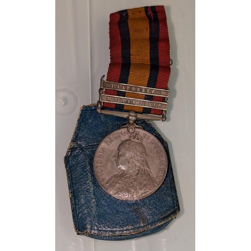 88 - Queen Victoria South African medal with ribbon - edge engraved 