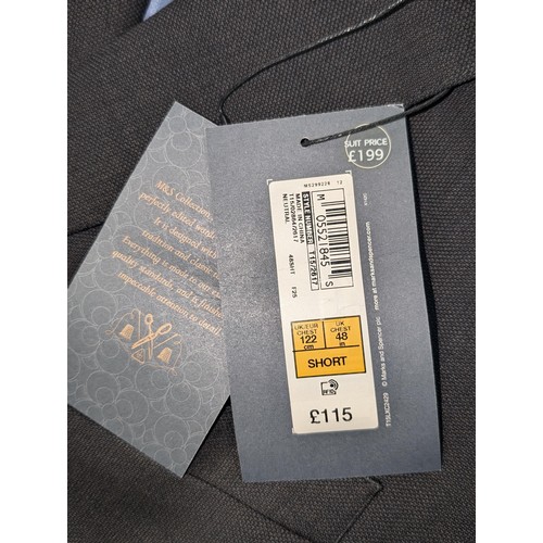 143 - Bundle of assorted new gents clothes and socks including still tagged M&S luxury pure new wool suit ... 