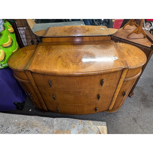 182 - 4 ft wide Art Deco Shrager walnut dressing table