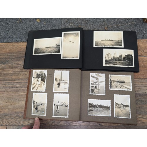 228 - 2 x vintage photo albums, 1 with 1929 USA and early 1930's European holiday pictures and 1 with 1938... 