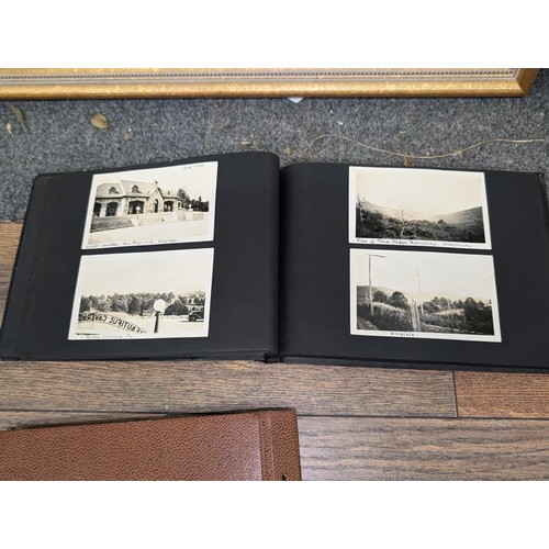 228 - 2 x vintage photo albums, 1 with 1929 USA and early 1930's European holiday pictures and 1 with 1938... 