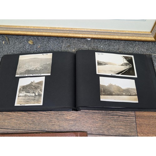 228 - 2 x vintage photo albums, 1 with 1929 USA and early 1930's European holiday pictures and 1 with 1938... 