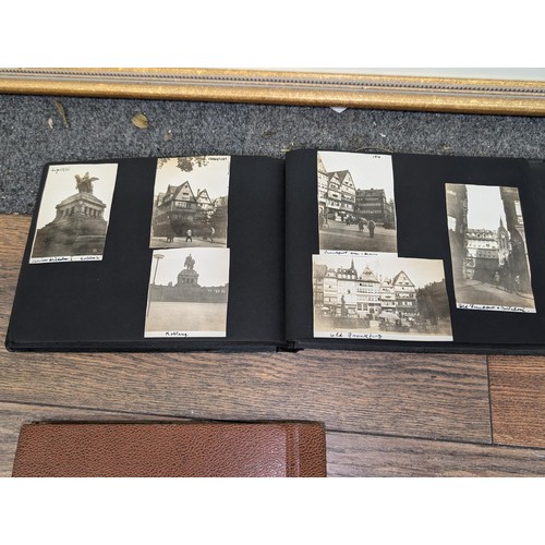 228 - 2 x vintage photo albums, 1 with 1929 USA and early 1930's European holiday pictures and 1 with 1938... 