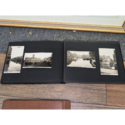 228 - 2 x vintage photo albums, 1 with 1929 USA and early 1930's European holiday pictures and 1 with 1938... 