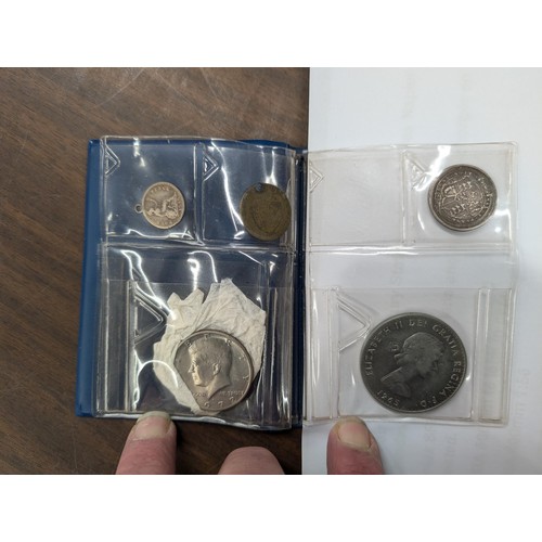 181 - Mini coin wallet with assorted coins and crowns