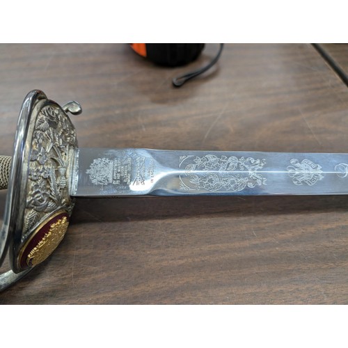 363 - 1981 Prince Charles and Lady Diana royal wedding limited edition presentation sword by Wilkinson. Co... 