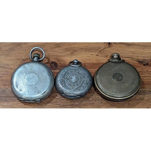 353 - Non working Ingersoll Triumph and 2 x other silver cased pocket watches for spare/repair