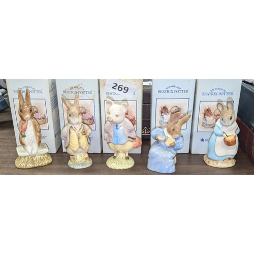 269 - 5 x Boxed Royal Albert World of Beatrix Potter figures