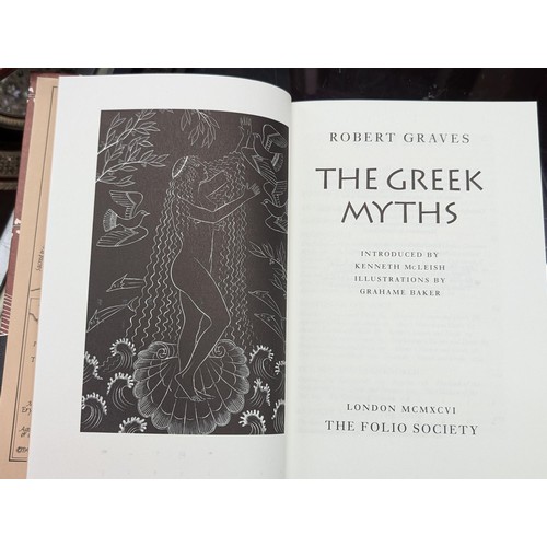 6 - Near mint Folio Society (1999 7th printing) The Greek Myths by Robert Graves twin book set in box sl... 