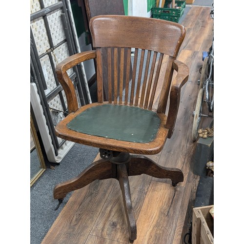 181 - Vintage oak bankers/ Office chair