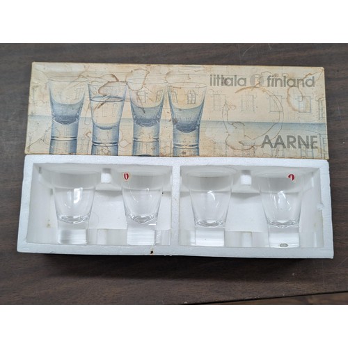 144 - Vintage boxed Iittala Finland 'Aarne' shot glasses