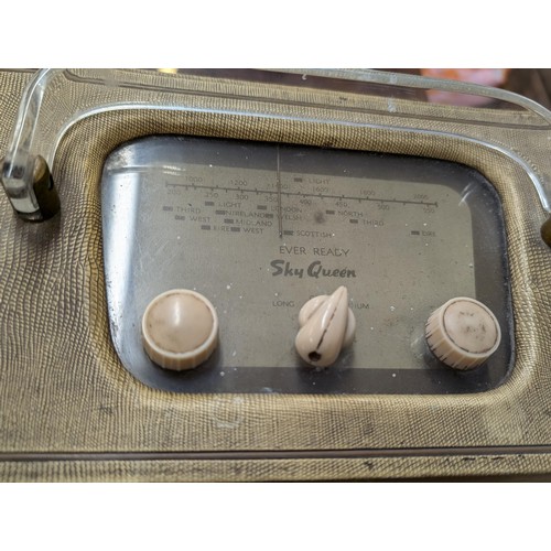 10 - Vintage Ever Ready Sky Queen portable radio, good condition but untested and sold as found