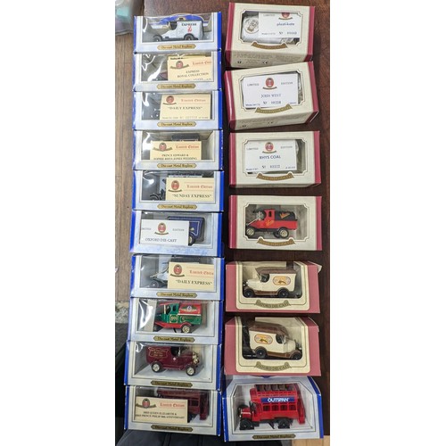 58 - collection of 17 x boxed and mint Oxford Die Cast advertising  vehicles