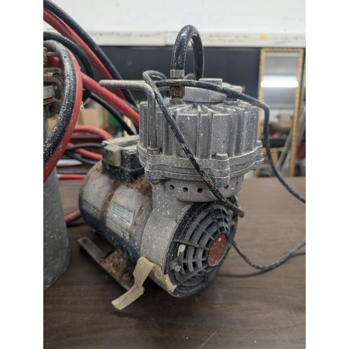 436 - 110 volt oil free Portaspray air compressor with 2 x small pressure tanks