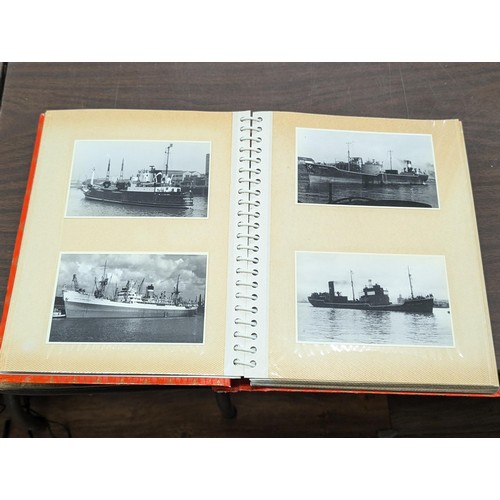 117 - Album of assorted Nautical/Ship post cards and photographs