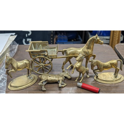 145 - Collection of brass animal figures/ornaments