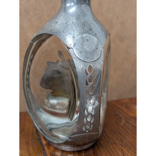 273 - Rare Haig dimple bottle with Dutch pewter casing