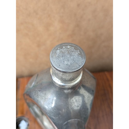 273 - Rare Haig dimple bottle with Dutch pewter casing