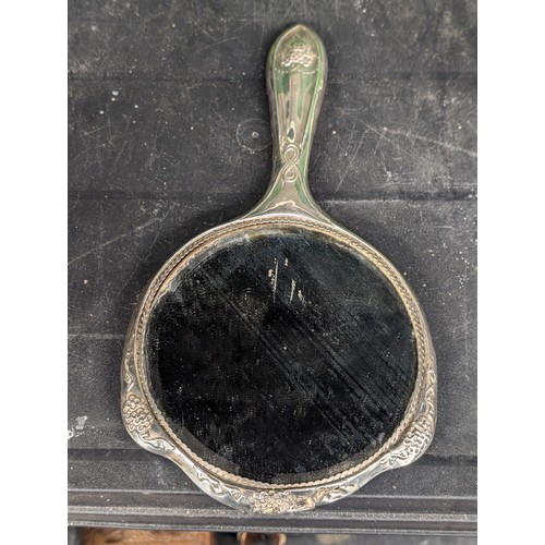 367 - Birmingham Hallmarked silver Art Nouveau vanity mirror