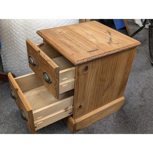 337 - Pine 2 drawer cupboard - 15.5 x 16.5 x 19